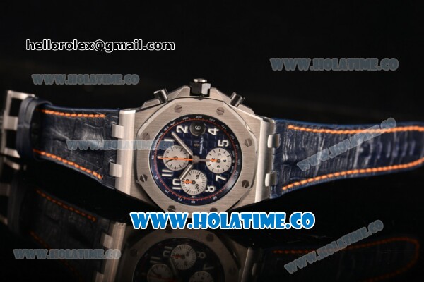 Audemars Piaget Royal Oak Offshore 2014 New Chrono Swiss Valjoux 7750 Automatic Steel Case with White Arabic Numeral Markers and Blue Dial (JF) - Click Image to Close